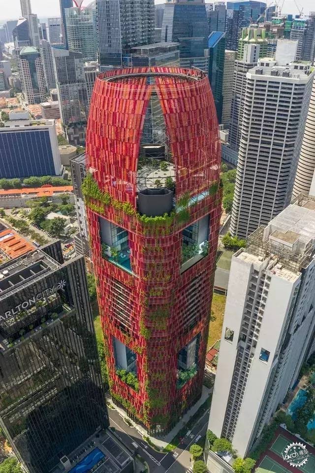 新加坡的生態(tài)建筑專業(yè)戶，又建了一個(gè)長(zhǎng)滿綠植的酒店第5張圖片
